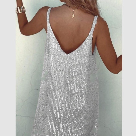 Luxe sequins party formal evening mini dress - Picture 15 of 16